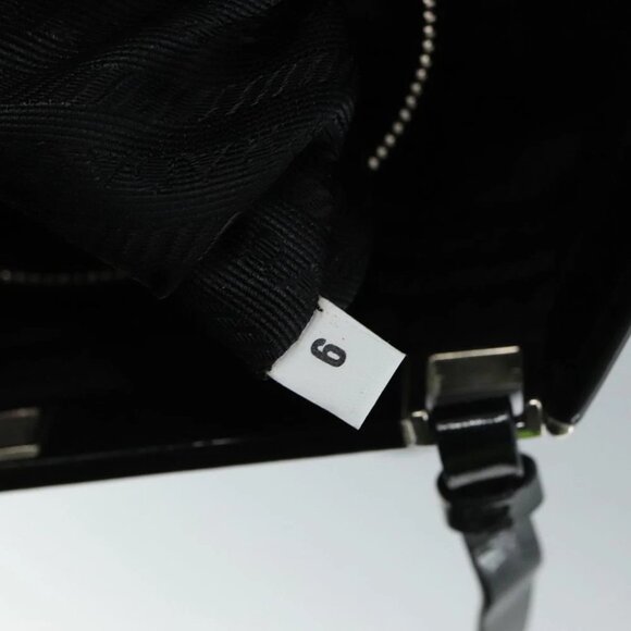 PRADA Hand Bag Nylon Leather Black Silver Auth 108371 - Picture 13 of 15